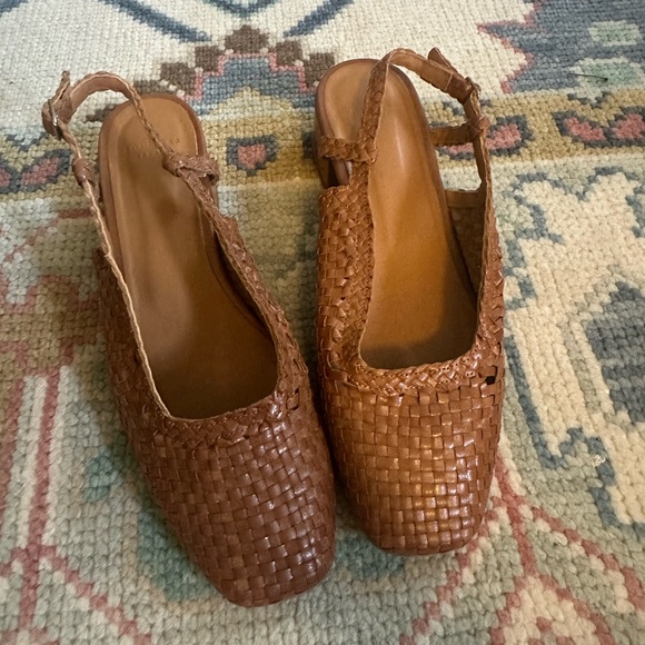 Sezane Brown Woven Slingback Paula Babies - Picture 1 of 8